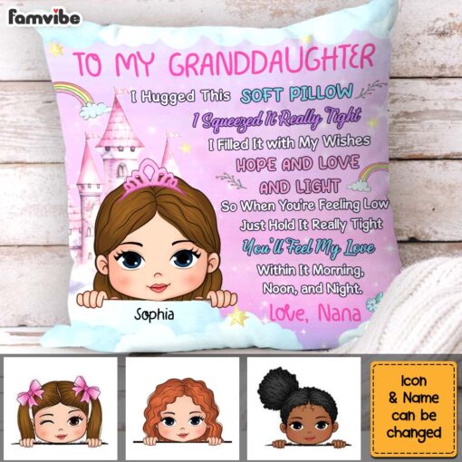 Personalized To My Granddaughter Princess Theme Pillow