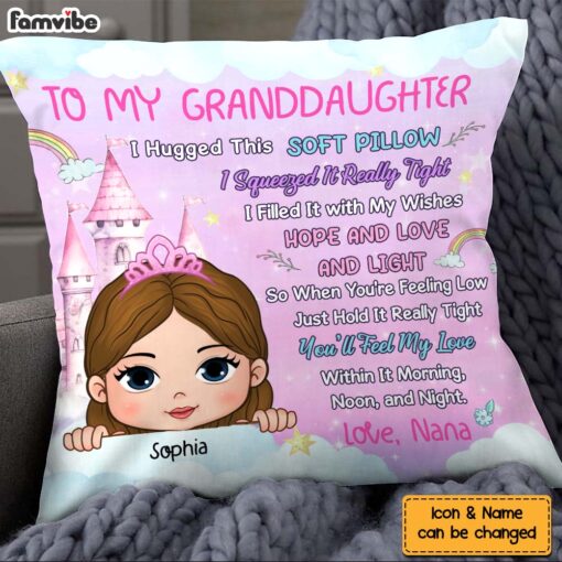 Personalized To My Granddaughter Princess Theme Pillow