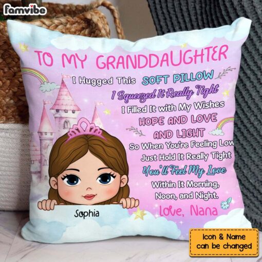 Personalized To My Granddaughter Princess Theme Pillow