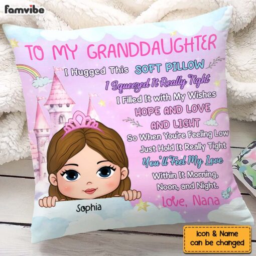 Personalized To My Granddaughter Princess Theme Pillow