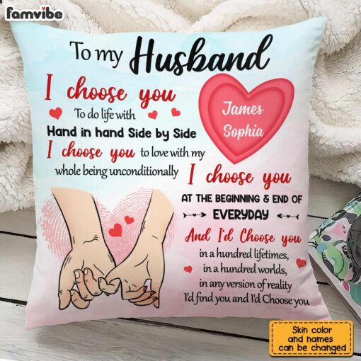 Personalized To My Husband Hand Holding Pillow