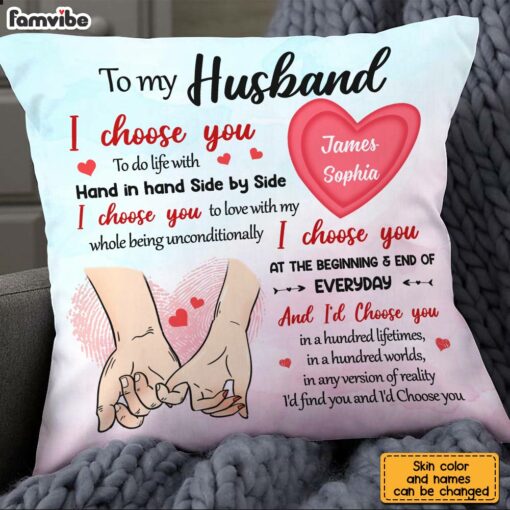 Personalized To My Husband Hand Holding Pillow