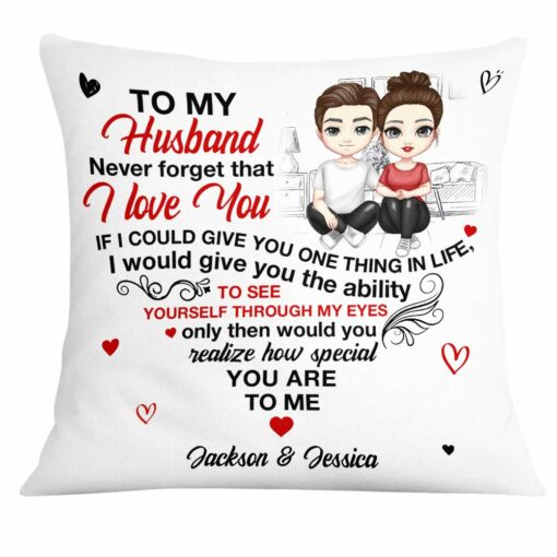 Personalized To My Husband Heart Pillow