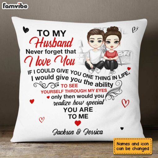 Personalized To My Husband Heart Pillow