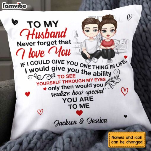 Personalized To My Husband Heart Pillow