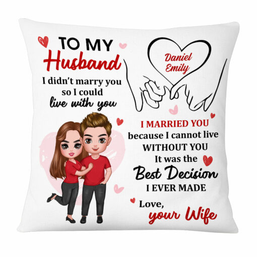 Personalized To My Husband Holding Hands Pillow