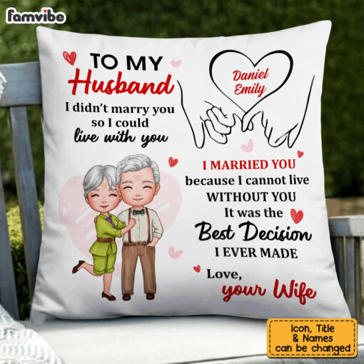 Personalized To My Husband Holding Hands Pillow