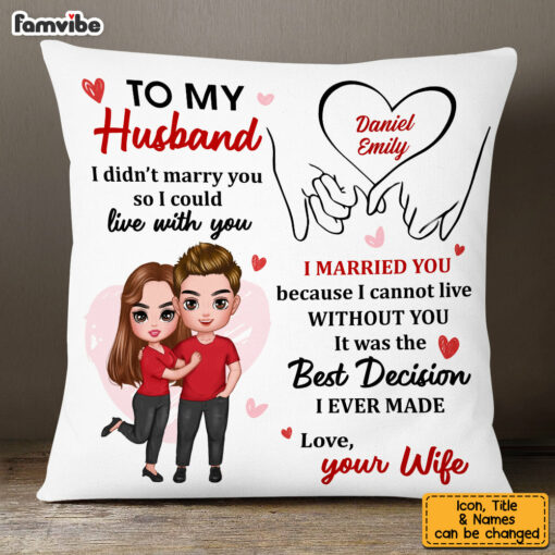 Personalized To My Husband Holding Hands Pillow