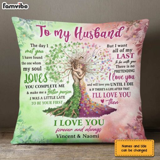 Personalized To My Husband Love Tree Pillow