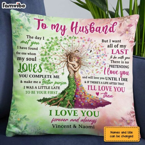 Personalized To My Husband Love Tree Pillow