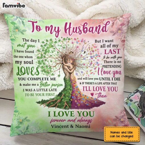 Personalized To My Husband Love Tree Pillow