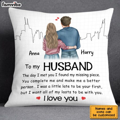 Personalized To My Husband The Day I Met You Pillow