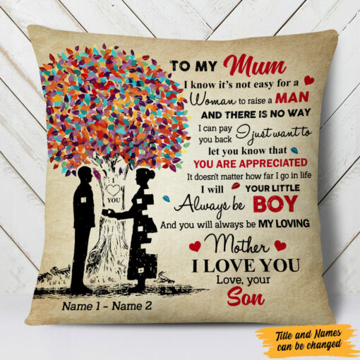 Personalized To My Loving Mom Grandma Pillow