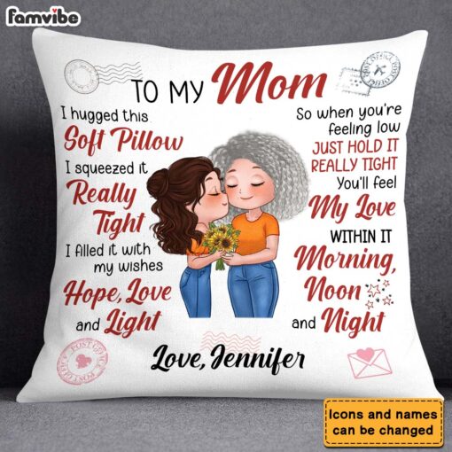 Personalized To My Mom From Daughter Hug This Pillow