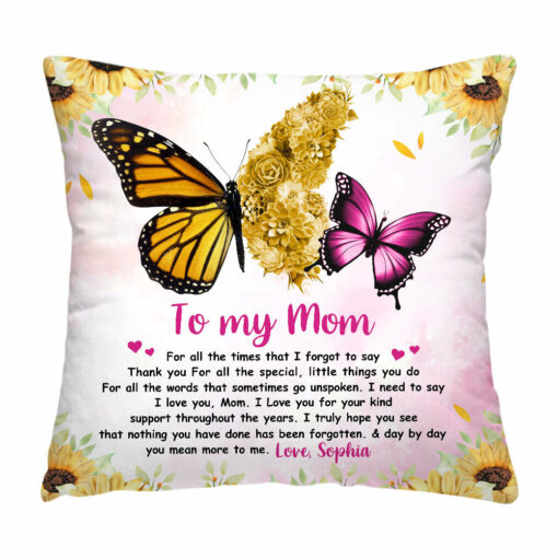 Personalized To My Mom Love You For Your Kind Support Pillow