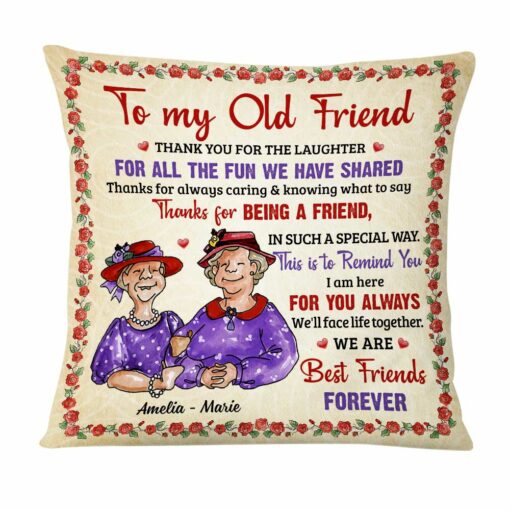 Personalized To My Old Friends Thank You Red Hat Pillow