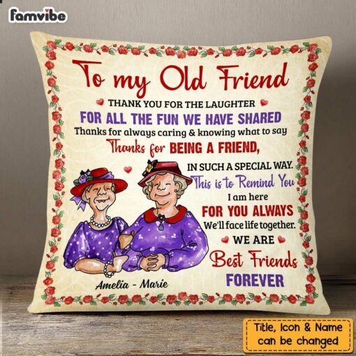 Personalized To My Old Friends Thank You Red Hat Pillow