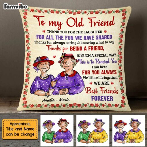 Personalized To My Old Friends Thank You Red Hat Pillow