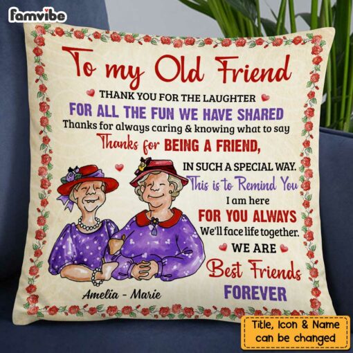 Personalized To My Old Friends Thank You Red Hat Pillow