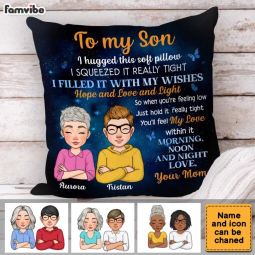 Personalized To My Son Hug This Pillow