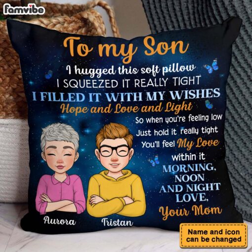 Personalized To My Son Hug This Pillow