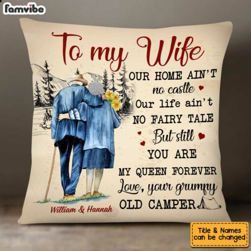 Personalized To My Wife Camping Pillow