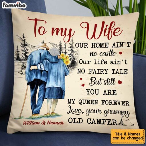 Personalized To My Wife Camping Pillow