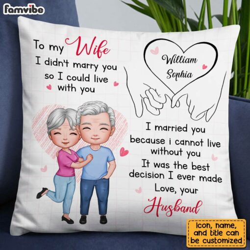 Personalized To My Wife Holding Hands Pillow