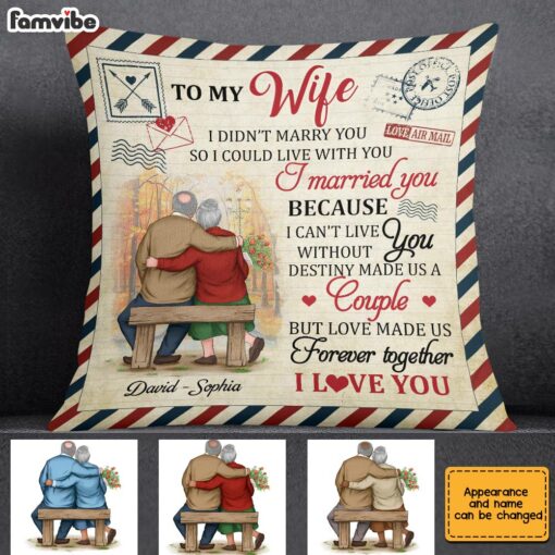 Personalized To My Wife Letter Pillow