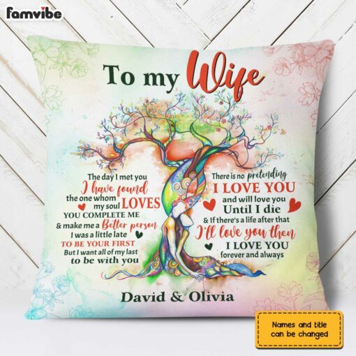 Personalized To My Wife Love Tree Pillow