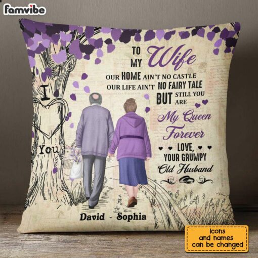 Personalized To My Wife Purple Love Tree Pillow