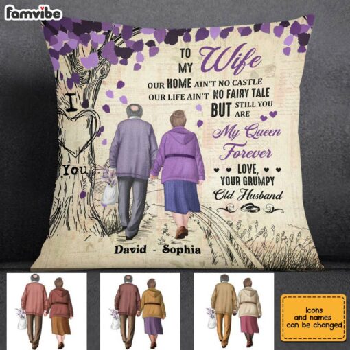 Personalized To My Wife Purple Love Tree Pillow