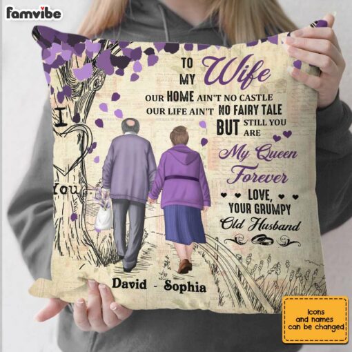 Personalized To My Wife Purple Love Tree Pillow