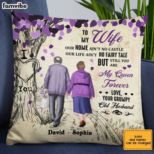 Personalized To My Wife Purple Love Tree Pillow