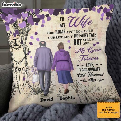 Personalized To My Wife Purple Love Tree Pillow