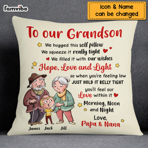 Personalized To Our Grandson Pillow