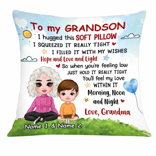 Personalized To Son Grandson Hug This Pillow