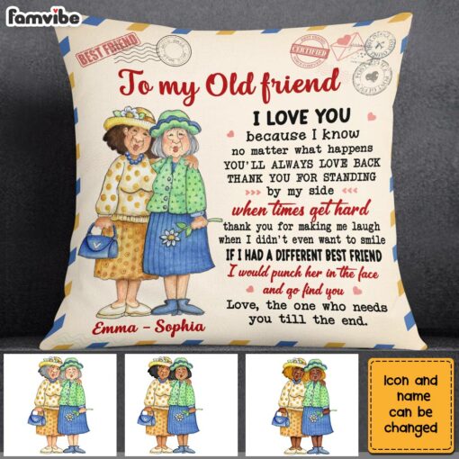 Personalized To my Old Friend Pillow