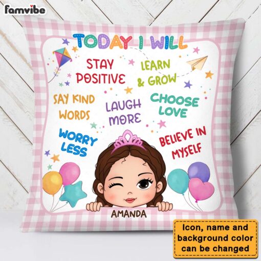 Personalized Today I Will Granddaughter Pillow