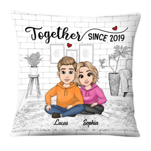 Personalized Together Since Couple Pillow