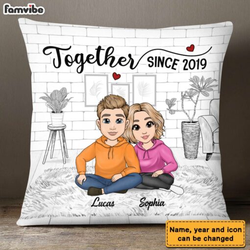 Personalized Together Since Couple Pillow