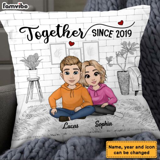 Personalized Together Since Couple Pillow