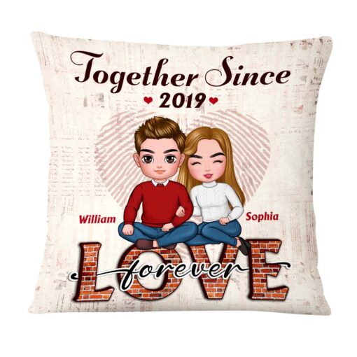 Personalized Together Since Love Forever Couple Pillow