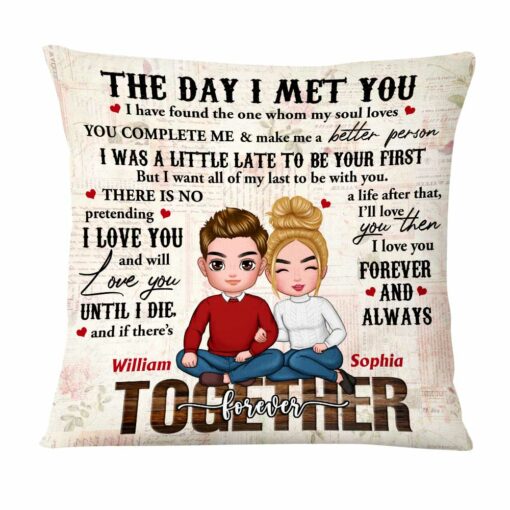 Personalized Together Since The Day I Met You Couple Pillow