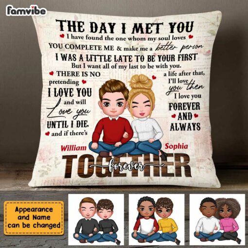 Personalized Together Since The Day I Met You Couple Pillow