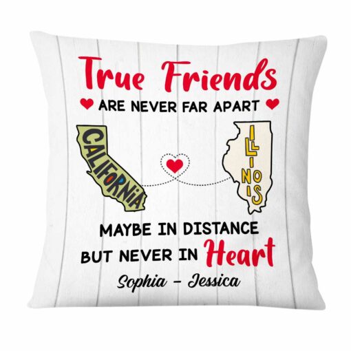 Personalized True Friends Long Distance Pillow