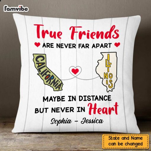 Personalized True Friends Long Distance Pillow