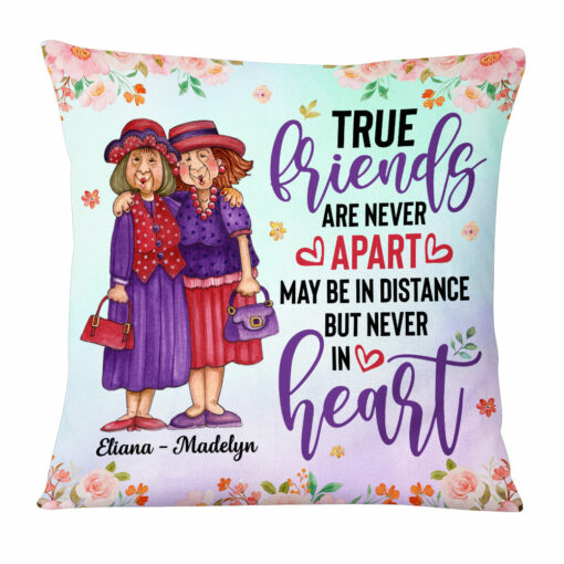 Personalized True Friends Never Apart Pillow