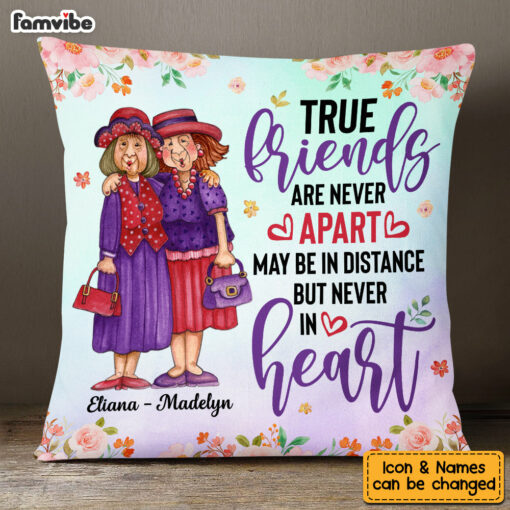 Personalized True Friends Never Apart Pillow