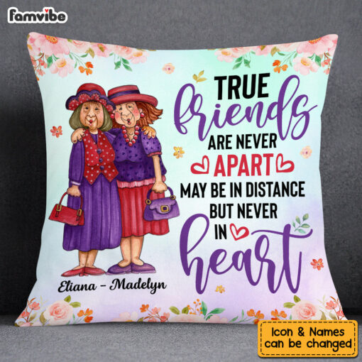 Personalized True Friends Never Apart Pillow